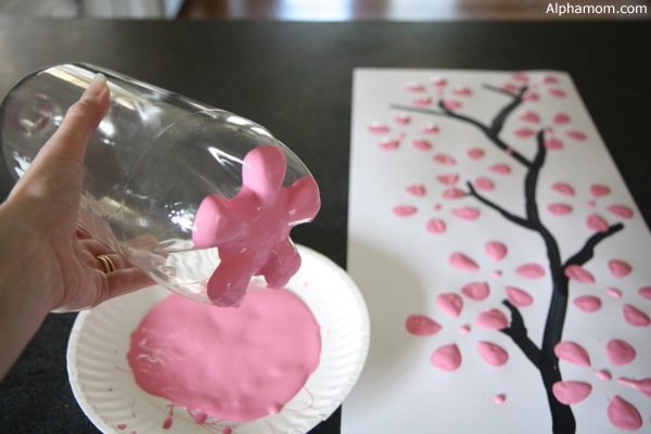 easy art and craft ideas for kids - cherry blossom art